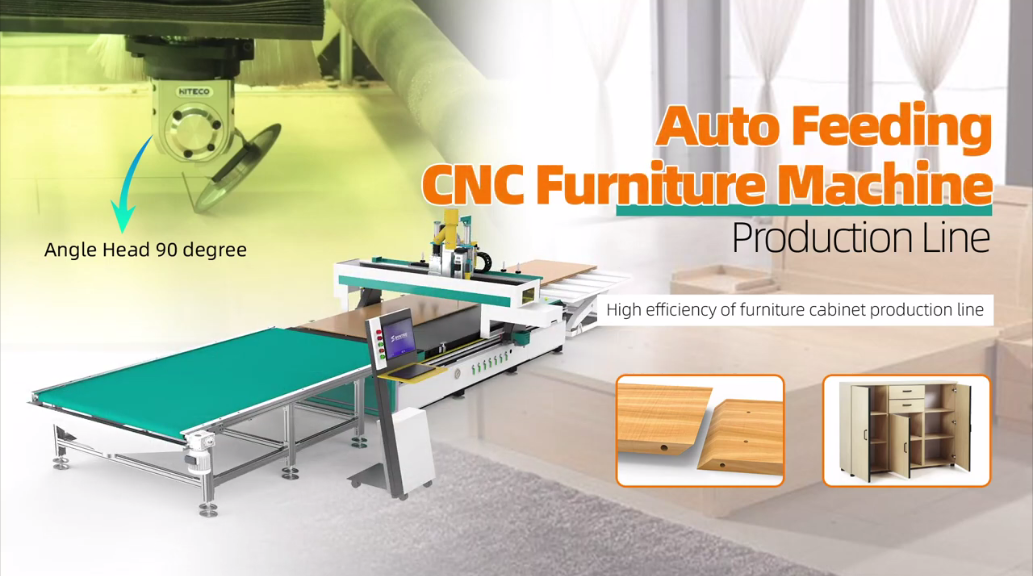 Línea de producción de la máquina de muebles CNC de carga automática