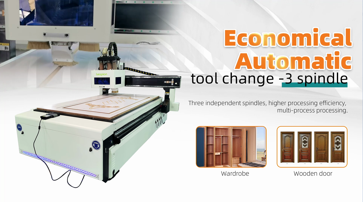 Leapion CNC Economical Automatic tool change - 3 spindle